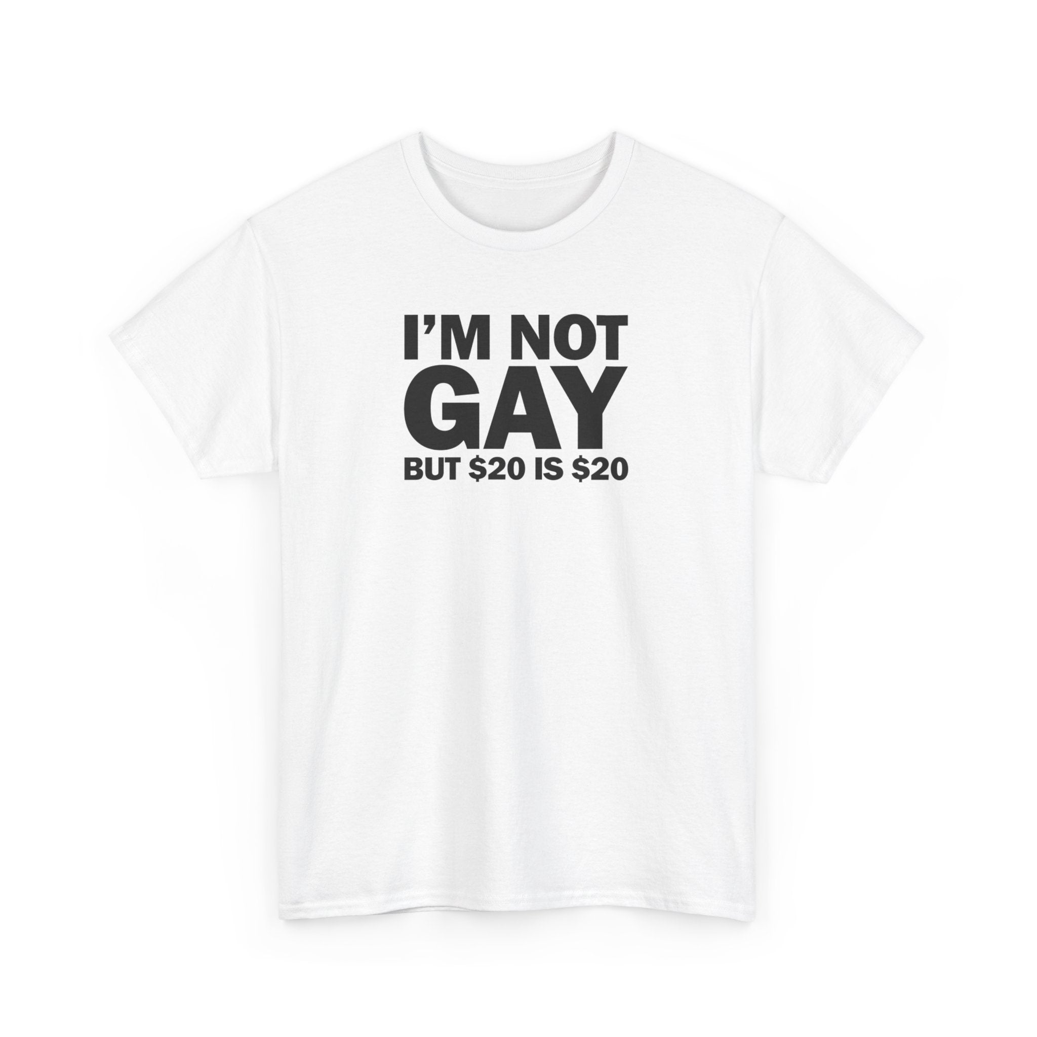 I'M NOT GAY BUT $20 IS $20 T-SHIRT